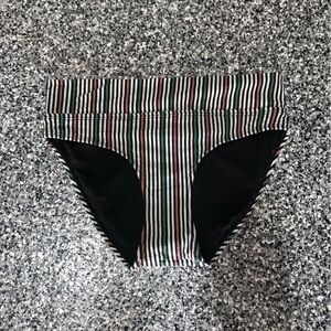 Turquoise Couture ✦ Striped High-Waist Bikini Bottom (XS)